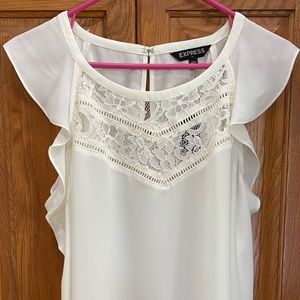 NWT. Express blouse. Size medium. White with lace.